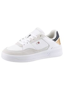 Tommy Hilfiger Plateausneakers ESSENT BASKET SNEAKER METALLIC vrijetijdsschoen, lage schoen, veterschoen met zijlogo-vlag dames lage sneakers maat 41