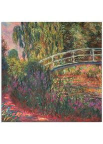 Artland Print op glas Japanse brug in de tuin van Giverney glazen artprint groen