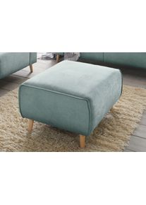 Andas Hocker Janek met opstaande naad in scandinavisch design hockers maat Structuur zacht groen