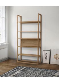 WOODMAN Boekenkast New Est in scandinavisch design, frame van massief eiken, fsc boekenkasten beige