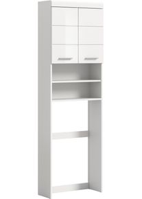 Inosign Kast voor wasmachine Siena, breedte 63 cm, voor wasmachine & droger, 2 deuren, MDF-front ombouwkasten wit