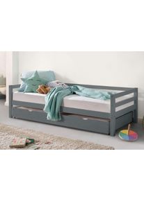 Lüttenhütt Lüttenhütt Slaapbank Alpi met lade van grenenhout, totale breedte 103 cm, kinderbed (1 stuk) bedden maat 58 grijs