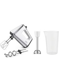 Krups Handmixer 3, Mix 9000 incl. garde, deeghaken, staafmixer-opzetstuk, maatbeker, gn9121 handmixers wit