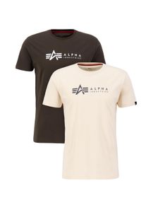 Alpha Industries T-shirt Alpha Label T-Shirt 2 Pack heren t-shirts maat XL groen
