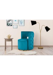 Kayoom Fauteuil Draaistoel Beverly 125, draaibaar, frame van staal, fluweelachtige oppervlakte (1 stuk) fauteuils blauw