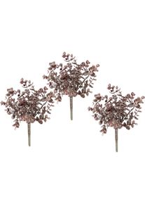 I.GE.A. Kunstplant Eucalyptus kunstmatige eucalyptus tak, decoratieve tak, 2-delige set (2 stuks) kunstplanten rood
