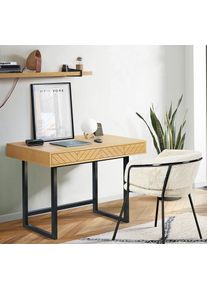 WOODMAN Bureau Camden scandinavisch design, praktisch uittrekbaar met push-to-openfunctie bureaus beige