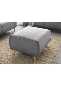 Andas Hocker Janek met opstaande naad in scandinavisch design hockers maat Structuur zacht grijs