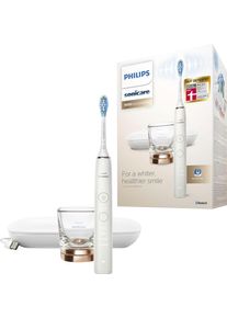 PHILIPS SONICARE Elektrische tandenborstel DiamondClean 9000 HX9911 met sonartechnologie, laadglas, usb-reisetui mondverzorging wit