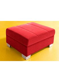 DOMO collection Hocker Turah met modern quilting past bij de serie, b/d/h: 85/61/40 cm, ook in leer hockers maat Microvezel PRIMABELLE® rood