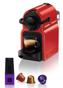 Nespresso Koffiecapsulemachine XN1001 Inissia van Krups, Inhoud waterreservoir: 0,7 liter, incl. welkomstpakket met 7 capsules Nespresso rood