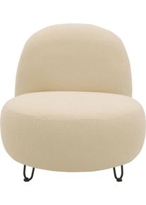 DOMO collection Fauteuil Poika ideaal voor terras, tuin, balkon Mooi gevormde outdoor-stoel, bekleding van nepbont fauteuils maat Imitatiebont beige
