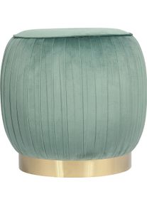 Kayoom Hocker Kruk Lyla 125, elegante uitstraling door goudkleurige sokkel, fluwelen bekleding fluweelzacht, gestikte siernaad, roestvrijstalen voet,