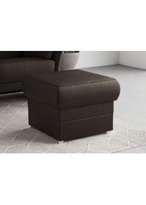 DOMO collection Hocker Pina, compact en comfortabel Bijpassende voetenbank/poef bij de serie hockers maat Luxe-microvezel leer-look bruin