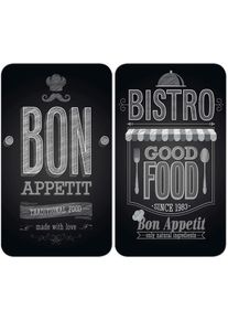 Wenko Kookplaatdeksel Universeel model Bon Appetit Kookplaatafdekking voor alle soorten kookplaten, krasvast, met antislipvoetjes (set, 2-delig)