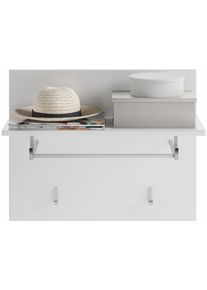 Inosign Kapstokpaneel Malmö, Breedte 60 cm, 2 Haken, 1 Kledingstang, 1 Plank kapstokken wit