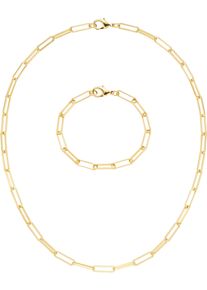 Firetti Kettingen- en armbandset Multipack sieraden cadeau armband halsketting lange ankerketting schakels (set, 2-delig) unisex armbanden