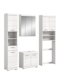 Inosign Badkamerserie Siena, 4-delig, bestaande uit: Hoge kast, WBU, spiegelkast, wasmachine ombouwkast (set, 4-delig) badmeubelsets