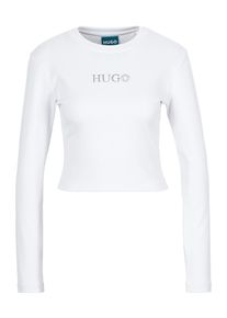 HUGO Blue Shirt met lange mouwen DELLA met een ronde hals dames longsleeves maat XL zwart