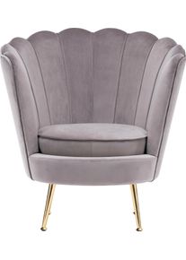 Kayoom Fauteuil Sofa Barbara 125, hoogwaardige fluwelen stof met fluweelachtige aanraking (1 stuk) fauteuils maat Polyester grijs