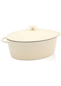 Krüger Krüger Braadpan Gietijzeren ganzenbraadpan met deksel SAVANNA, 34 x 27 x 12,5 cm (1-delig) braadpannen beige