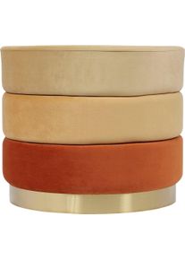 Kayoom Hocker Kruk Matilda 325, elegante uitstraling door goudkleurige sokkel Fluwelen bekleding, gekleurde gelaagde padding, goudkleurige basis (1