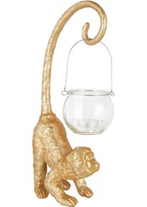 LEONIQUE Decoratief figuur Aap met windlicht beelden & sculpturen goud(kleur)