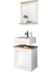 Home Affaire Badkamerserie WESTMINSTER, badkamer in landhuisstijl, 2-delig badkamer Onderkast en spiegel, in 2 kleuren beschikbaar, breedte 60 cm