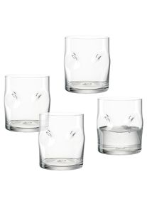 Leonardo Glazenset Drinkglas VESUVIO, 300 ml, 4-stuks set conische vorm, opvallend design - met inkepingen (set, 4-delig) glazen wit