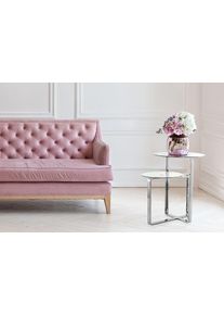 Kayoom Bijzettafel Catrice 125, Uitzonderlijk frame van stevig RVS exclusief ontwerp van het onderstel van edelstaal, twee planken (1 stuk)