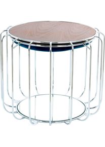 Kayoom Bijzettafel Pouf Comfortable 110, afneembare en omkeerbare bovenkant praktisch om te bouwen tot tafel of voetenbank/poef, met spiegelglas (1