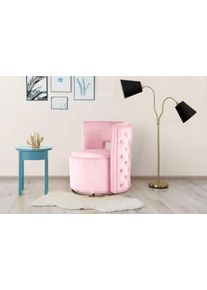 Kayoom Fauteuil Draaistoel Beverly 125, draaibaar, frame van staal, fluweelachtige oppervlakte (1 stuk) fauteuils roze