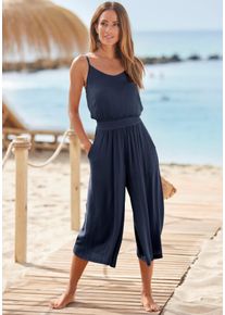 s.Oliver RED LABEL Beachwear Jumpsuit in culotte-stijl van viscose-crêpe dames jumpsuits maat 40 blauw