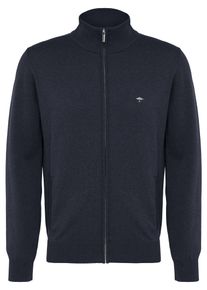 Fynch-Hatton Vest met ritssluiting en logo-geborduurde details heren gebreide vesten maat 4XL (64/66) blauw