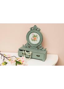 MyFlair Möbel & Accessoires Fotolijstje Senja, groen met 2 laden, ook ideaal als bijoubox, shabby look fotolijsten grijs
