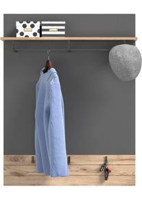 Inosign Kapstokpaneel Riga, Hoogte 117 cm, met hoedenplank, kledingstang, 3 Haken kapstokken