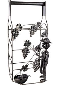 Gilde Flessenhouder voor 3 flessen wijnmaker (1 stuk) wijnrekken zilver(kleur)