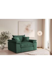 Home Affaire XXL-fauteuil Soft&Cosy, B: 151 cm Mega-Fauteuil, Cord of Chenille-structuur, met 2 sierkussens fauteuils maat Cord groen