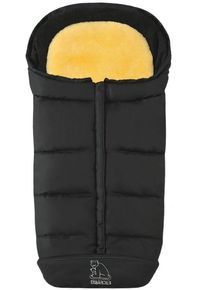 Heitmann Felle Voetenzak Eisbärchen - Comfort 2 in 1 lamsvacht wintervoetsak - Premium kwaliteit dames pantoffels zwart
