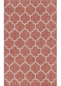 MyFlair Möbel & Accessoires Vloerkleed Outdoor Kruisen, MAGAZIJNOPRUIMING! Platweefsel, geschikt voor binnen en buiten moderne vloerkleden rood