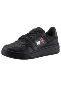 Tommy Jeans Plateausneakers TJW RETRO BASKET ESS vrijetijdsschoen, lage schoen, veterschoen met zijlogo-vlag dames lage sneakers maat 36 zwart