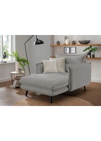 Inosign Loveseat LAZIO moderne fauteuil met een comfortabele bekleding, 2 stuks decoratieve sierkussens fauteuils maat Geweven stof grijs