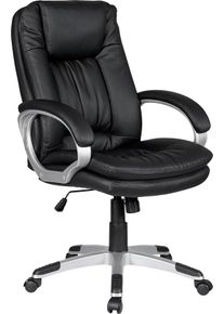 Salesfever Bureaustoel Ergonomische Bureaustoel Comfortabele draaistoel voor effici&euml;nte managementstijl bureaustoelen maat Imitatieleer zwart