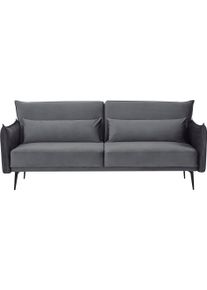 Salesfever 3-zitsbank Comfortabele bank voor uw huis Moderne 3-zitsbank: fluwelen bekleding, uitschuifbaar, handmatig verstelbaar grijs, 3-zitsbanken,