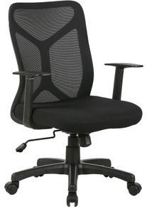 ByLiving Draaistoel Bone moderne bureaustoel met ventilerende netstof (1 stuk) bureaustoelen maat Netstof zwart