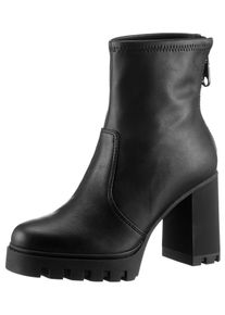 Calvin Klein Highheel-laarsjes HEEL PLATFORM ZIP BOOT MG NAPPA ankleboots, enkellaars, blokhak, met hielrits dames elegante laarsjes maat 41 zwart