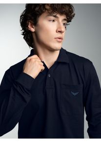 TRIGEMA Poloshirt TRIGEMA Poloshirt (1-delig) heren t-shirts maat M blauw