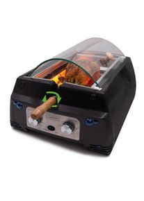 Livington Tafelgrill Rotisserie Chef 2in1 draai- & platengrill tafel grills zwart