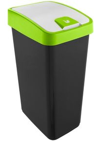 keeeper Vuilnisemmer Magne, afvalcontainer met flip-deksel, 40 x 30 x 61,5 cm (2-delig) pedaalemmers groen