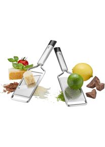 Gefu Kaasschaaf PRIMELINE extreem scherpe mes, 2-delig (set) raspen zilver(kleur)